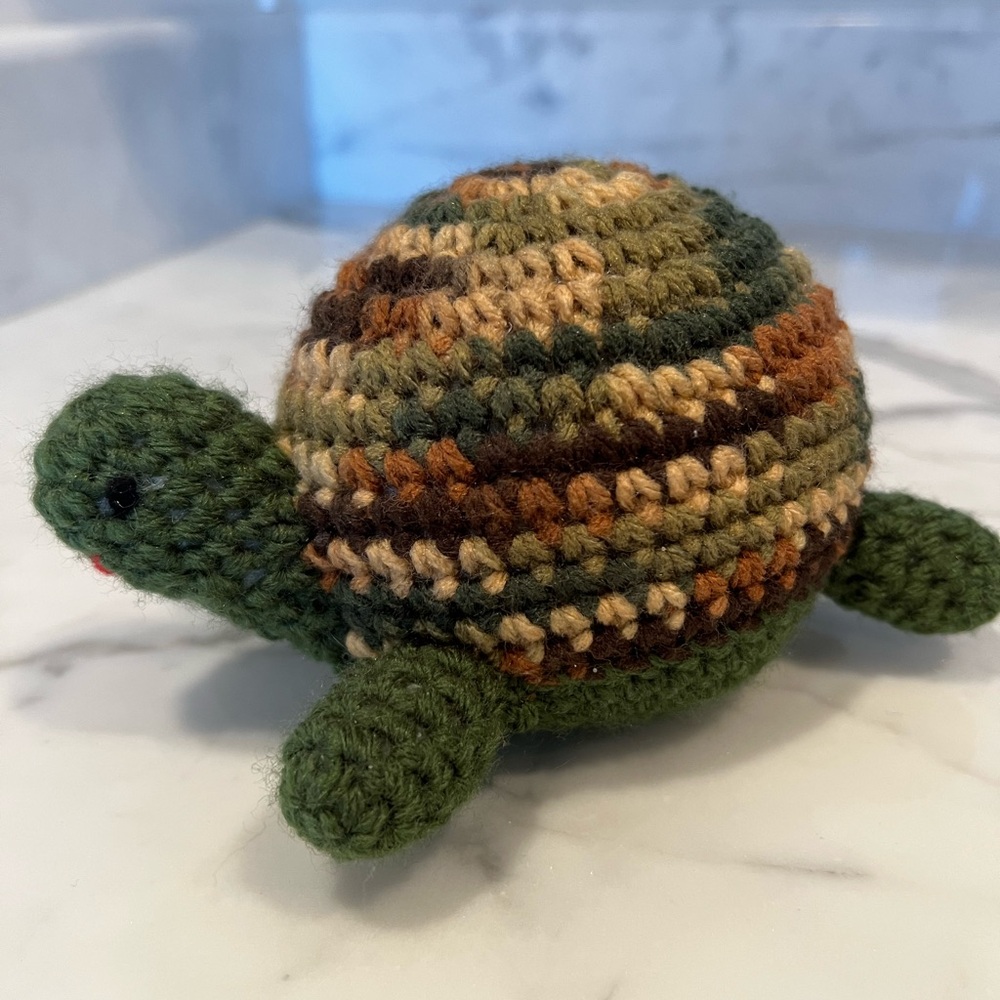 Hand Crocheted Little Turtle Stuffed Animal Plushie!